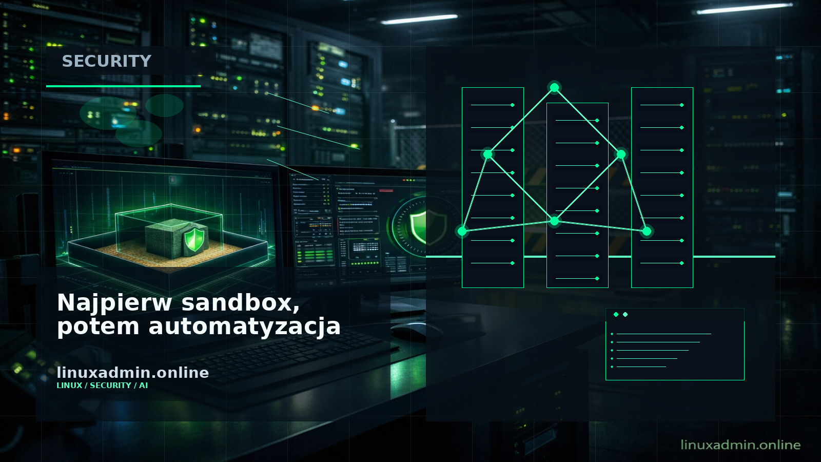 Techniczny diagram sandboxa Codex z katalogami roboczymi, polityką zatwierdzeń i logami OpenTelemetry