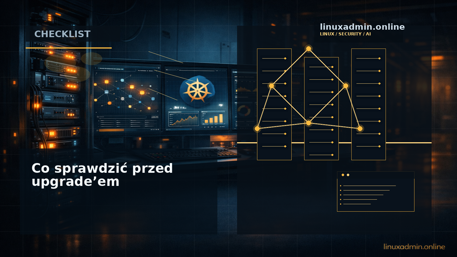 Techniczna mapa audytu przed aktualizacją klastra Linux do Kubernetes 1.36