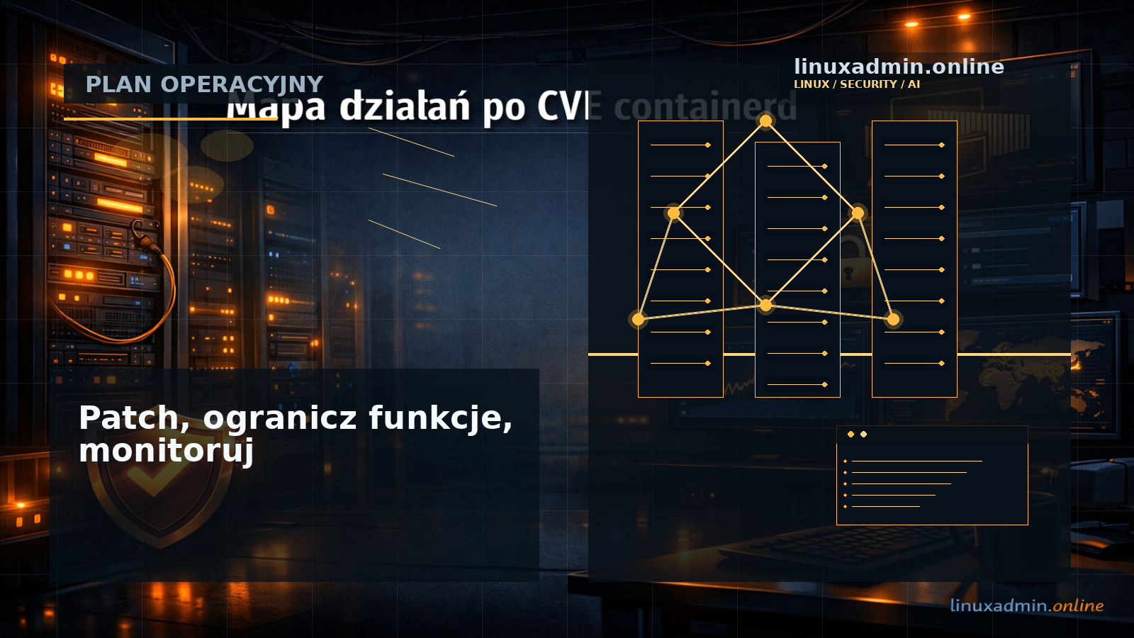 Podsumowująca mapa działań: inwentaryzacja, aktualizacja, hardening i monitoring runtime kontenerów