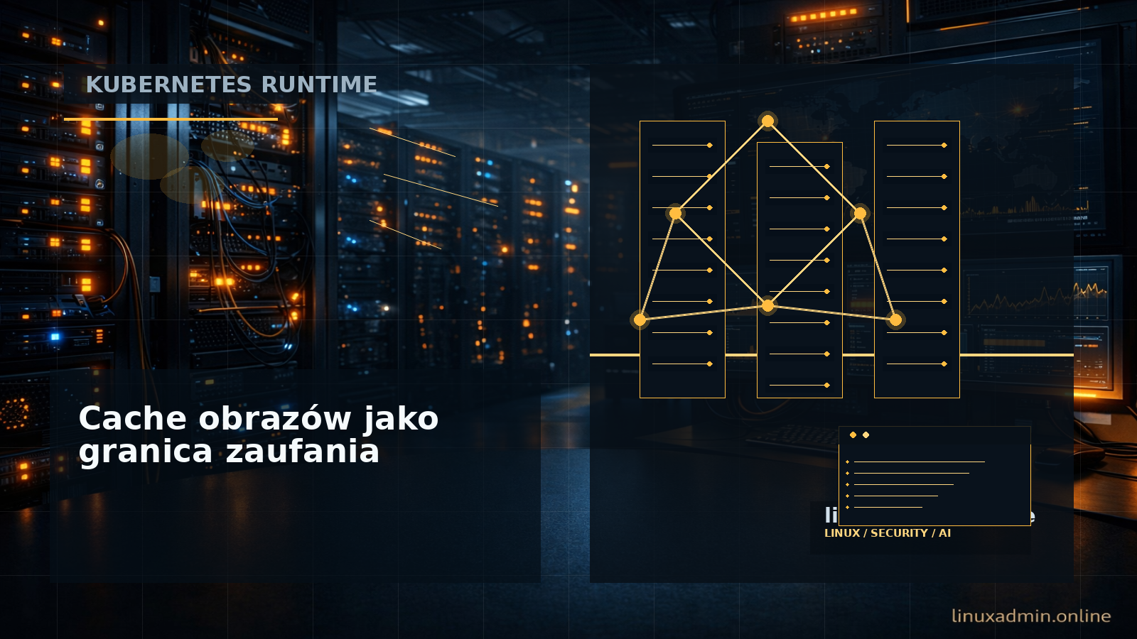 Schemat pokazujący zatrucie lokalnego cache obrazów containerd na węźle Kubernetes